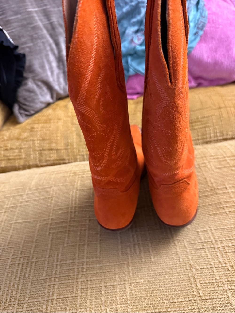 Orange Suede DingoWomen's Cowboy Boots - Stylish Western Heels - Picture 5 of 7